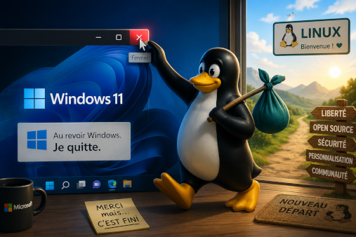 Tux – le Pingouin ferme Microsoft !